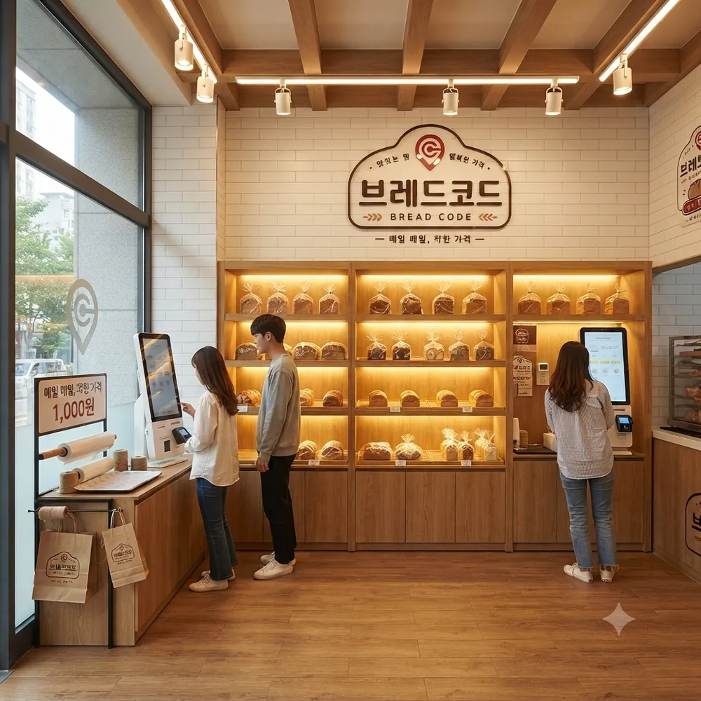 브레드코드 매장 인테리어